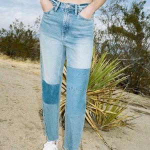 Urban Outfitters BDG Slim Straight Patchwork Jeans